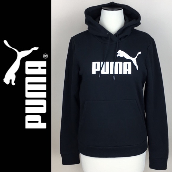PUMA Black Logo Hoodie Sweatshirt NWT - Picture 2 of 9